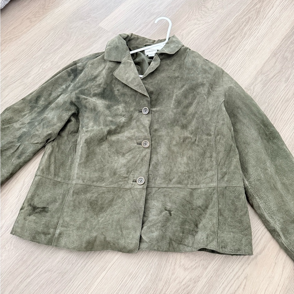 Chicos Olive Green Suede Women's Jacket
